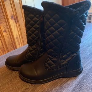 Black Snow Boots with Faux Fur Lining